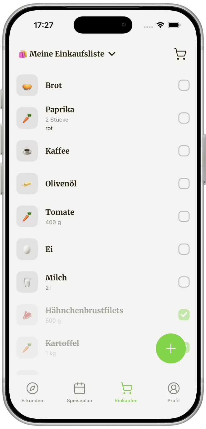 Unchef Einkaufsliste